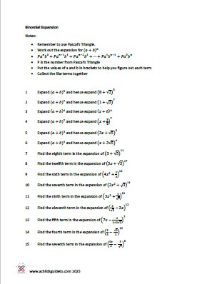 Binomial Expansion practice questions